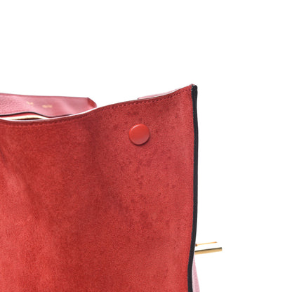 Celine Drummed Calfskin Suede Small Trapeze Coquelicot 14 of 16