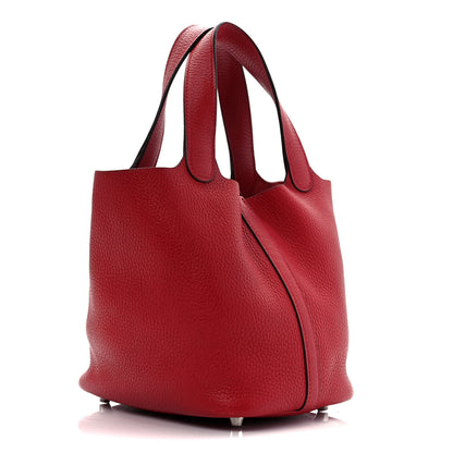 Hermes Taurillon Clemence Picotin Lock 18 PM Rouge Casaque 4 of 9