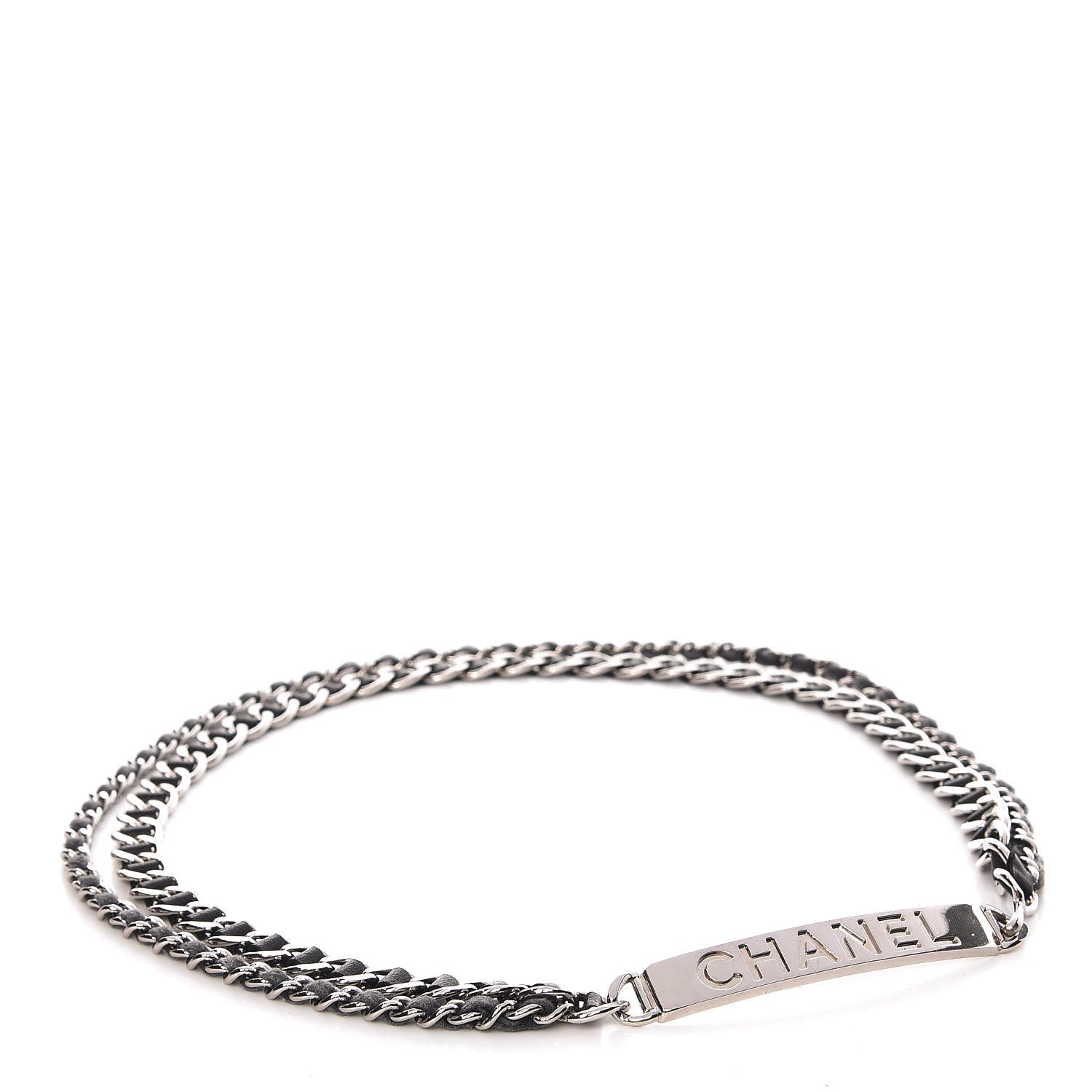 Chanel Lambskin Chain Belt Black Silver 1 of 5