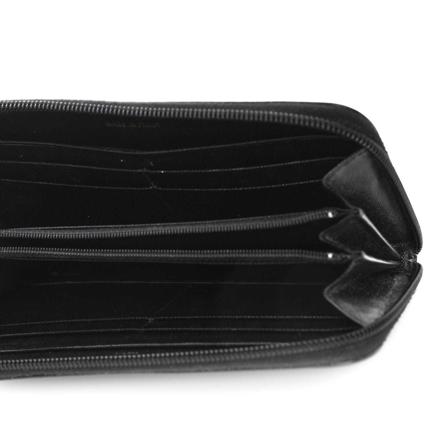Tessuto Nylon Zip Around Wallet Black