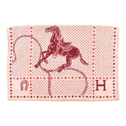 Hermes Wool Cashmere Western And Company Blanket Rouge H 2 of 4