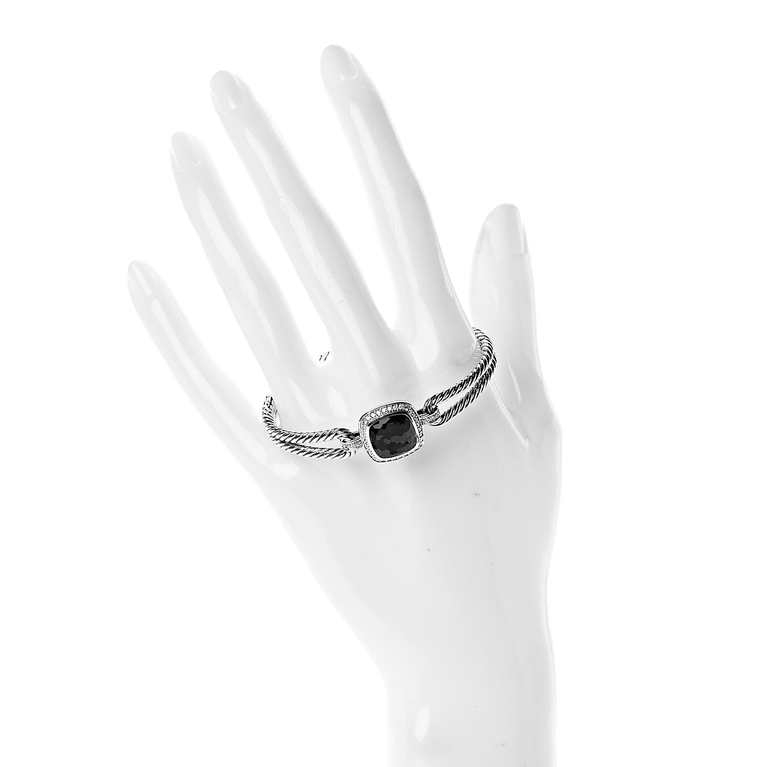 David Yurman Sterling Silver Diamond Black Orchid Albion Cable Bracelet 2 of 4