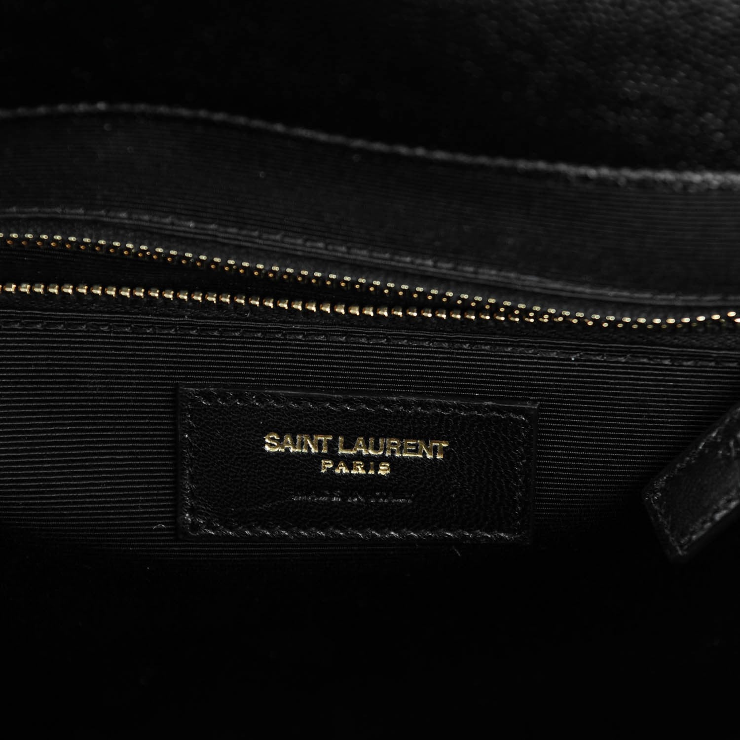 Saint Laurent Grain De Poudre Matelasse Chevron Large Monogram Satchel Black 6 of 7