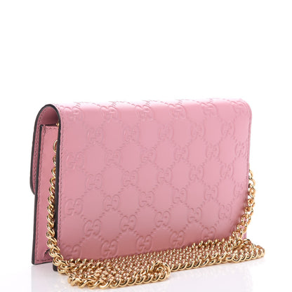 Gucci Guccissima Icon Chain Wallet Carmine Rose 3 of 7