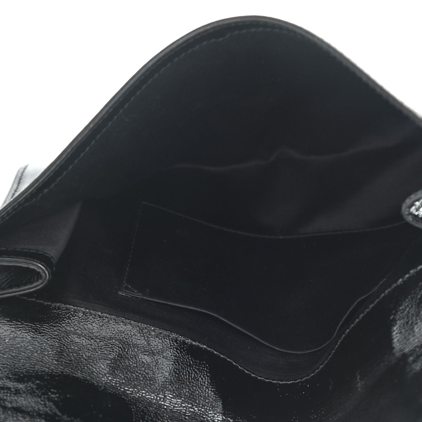 Textured Patent Monogram Belle De Jour Clutch Black