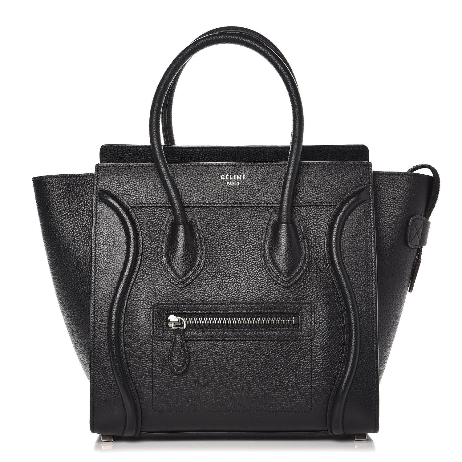 Celine Drummed Calfskin Micro Luggage Black 1 of 10