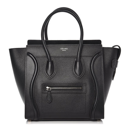 Celine Drummed Calfskin Micro Luggage Black 1 of 10