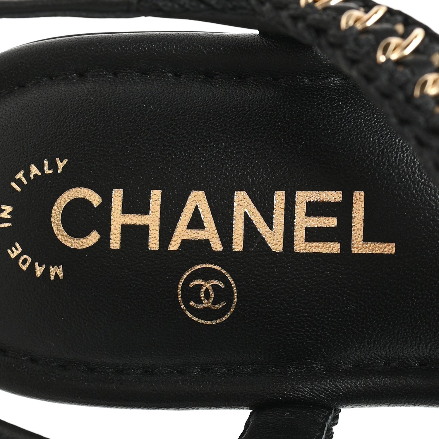 Chanel Lambskin Embroidered CC Thong Sandals 39 Black 8 of 10