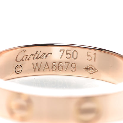 Cartier 18K Pink Gold 3.5mm LOVE Wedding Band Ring 51 5.75 4 of 5