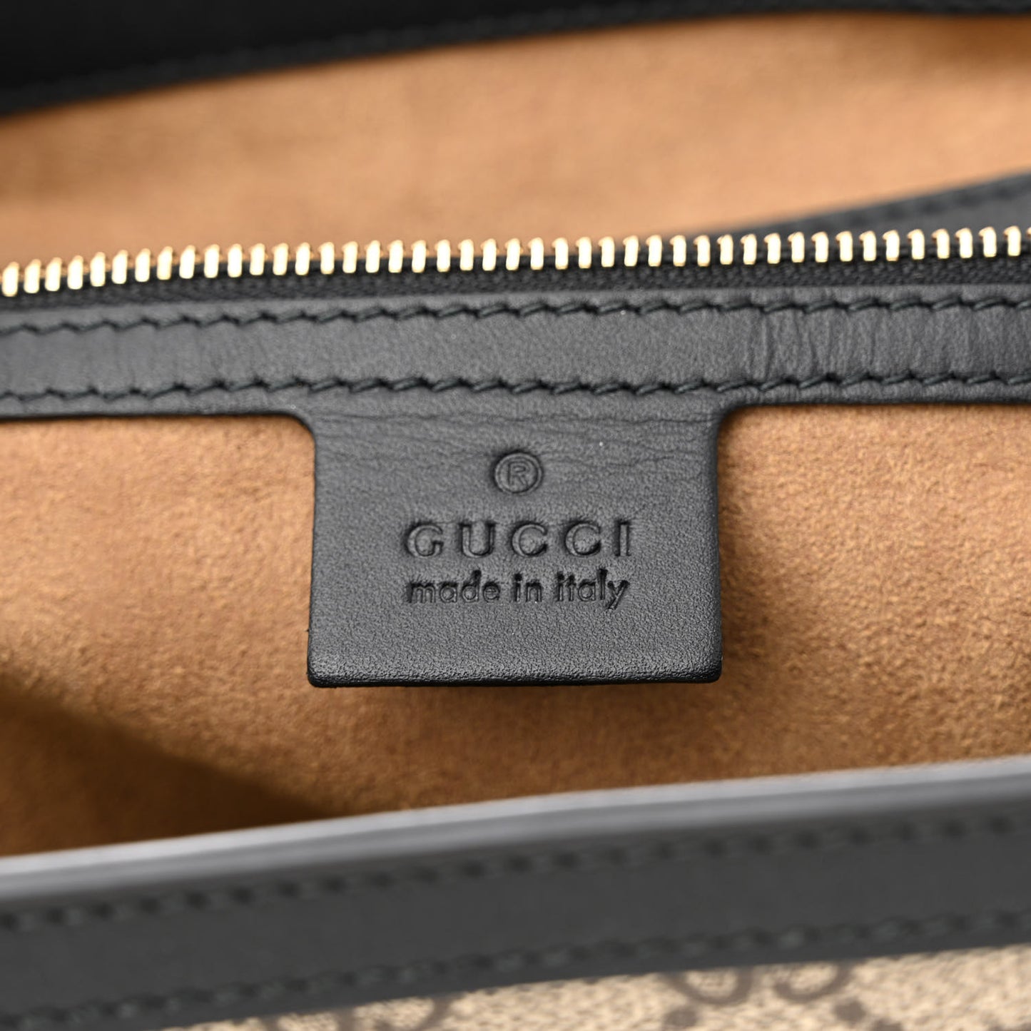 GG Supreme Monogram Medium Padlock Tote Black