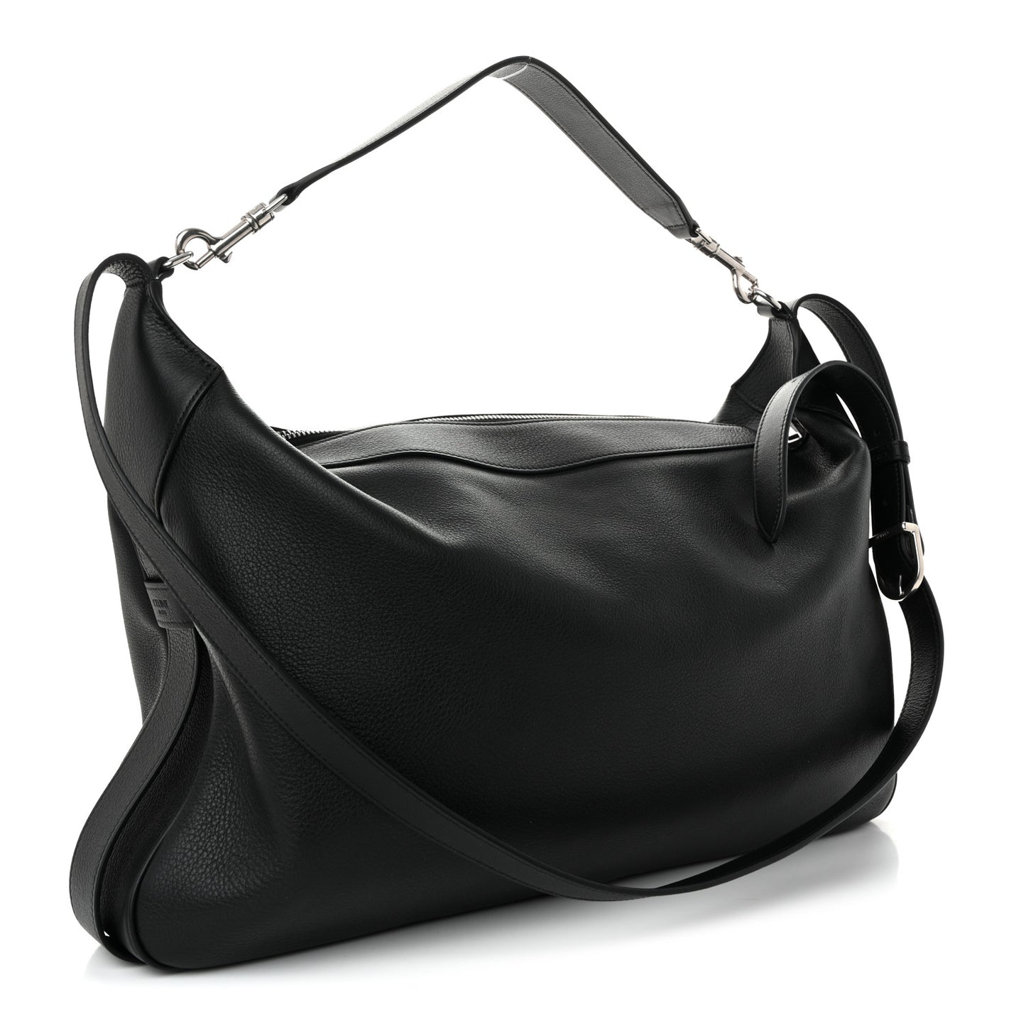 Supple Calfskin Large Romy Shoulder Bag Black