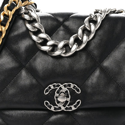 Chanel Lambskin Quilted Maxi Chanel 19 Flap Black 8 of 11