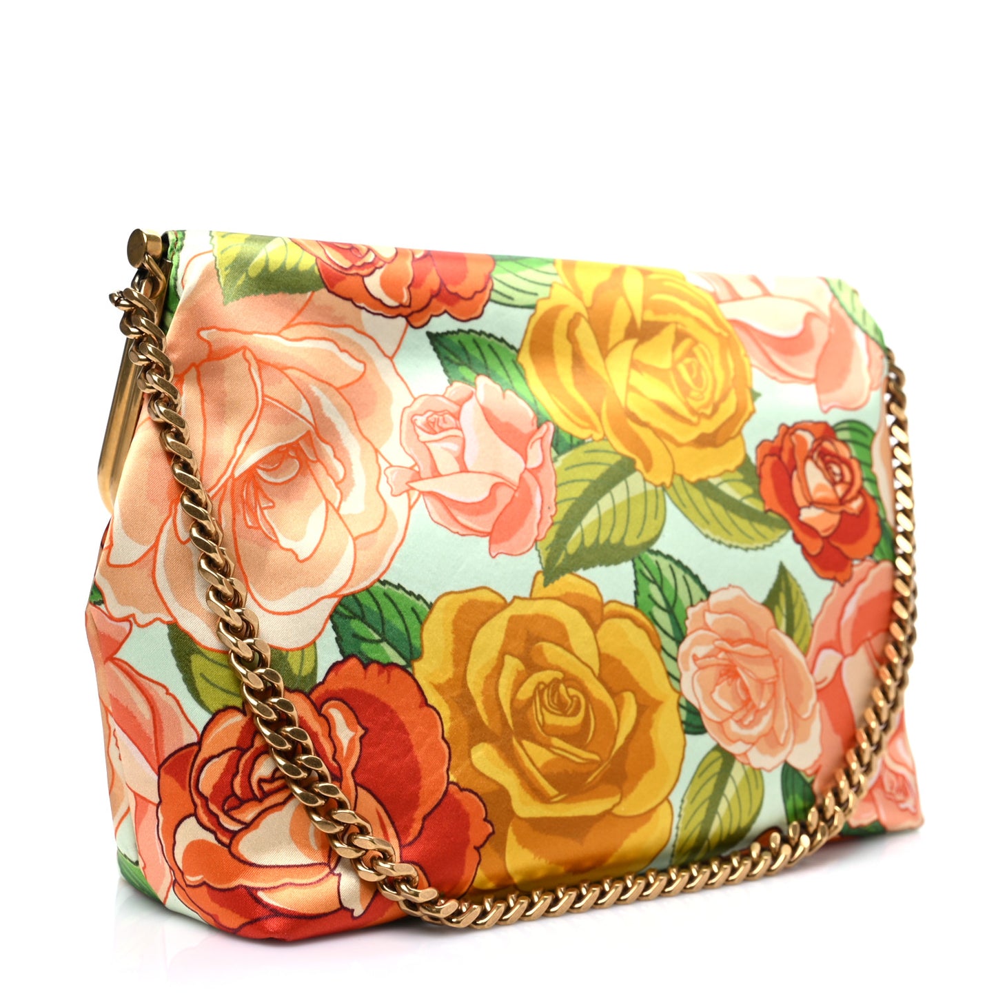 Silk Floral Print Monogram Medium Sac Charniere Fanny Multicolor