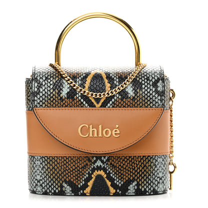 Chloe Calfskin Python Embossed Small Aby Lock Faded Blue 1 of 13