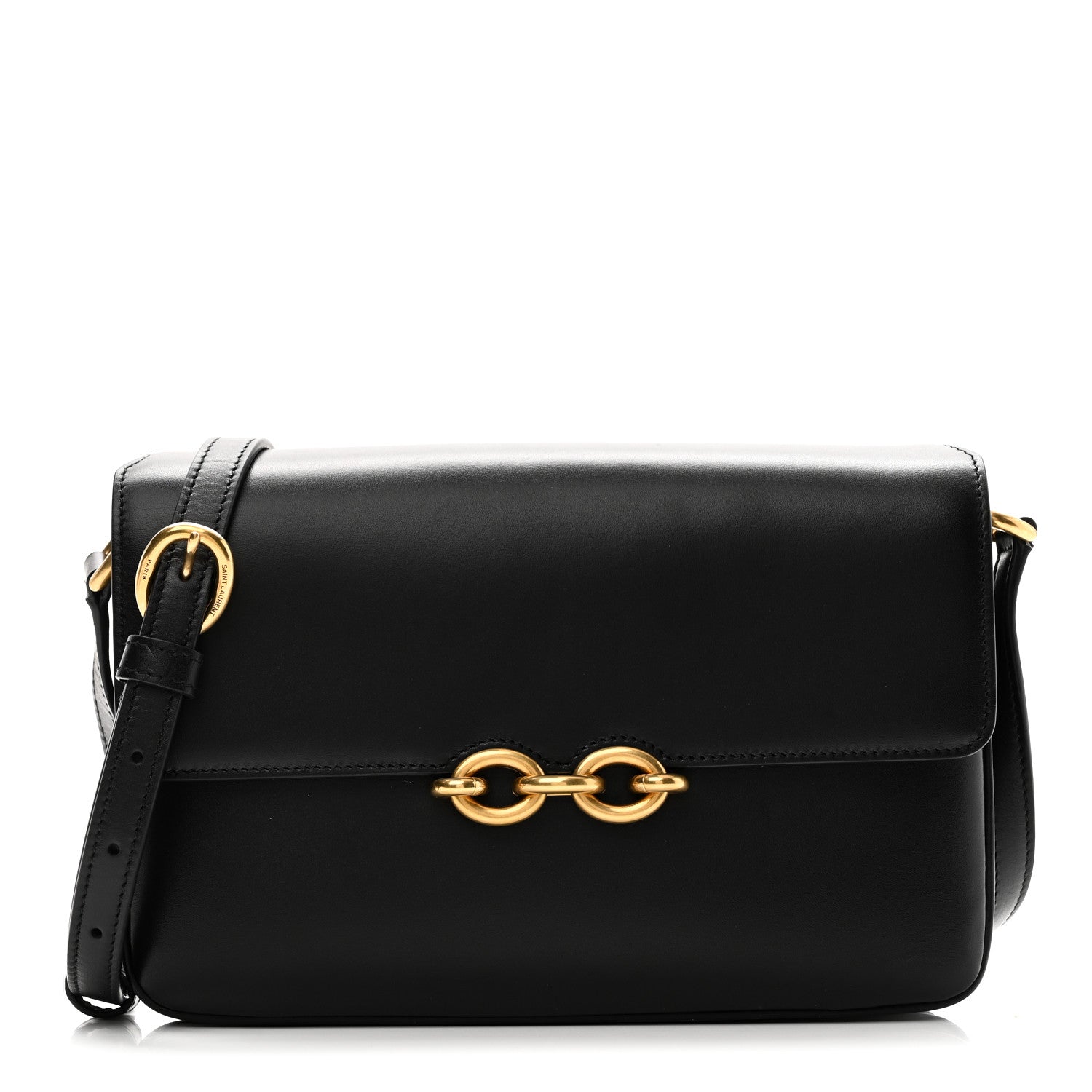 Saint Laurent Smooth Calfskin Le Maillon Satchel Black 1 of 10