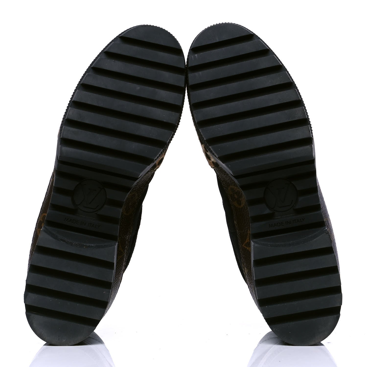 Louis Vuitton Suede Calfskin Monogram Calf Hair Laureate Platform Desert Boots 39 Black 4 of 4