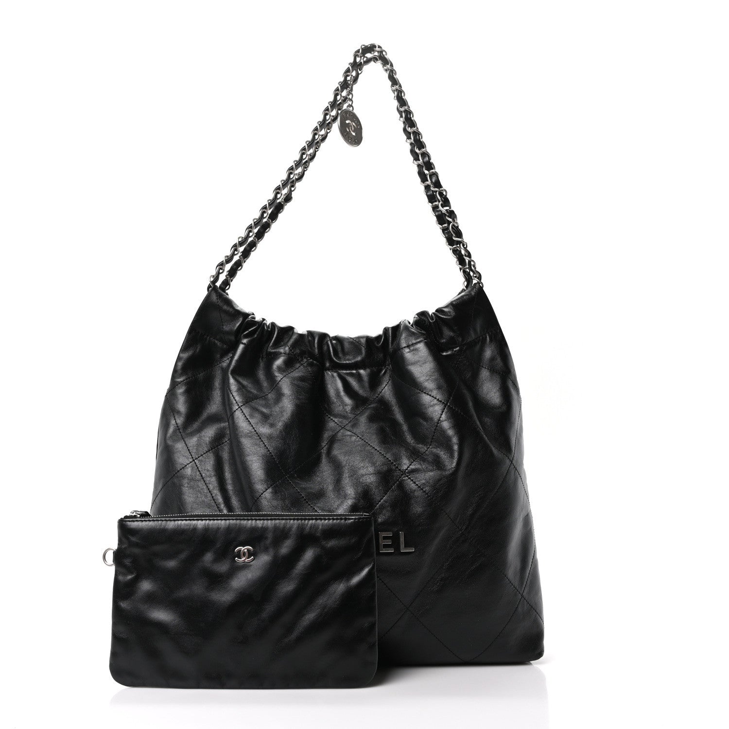 Chanel Shiny Calfskin Quilted Chanel 22 Black 4 of 23