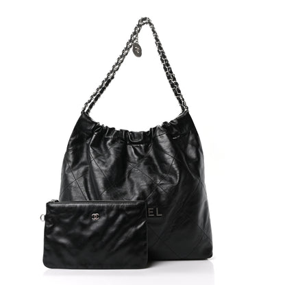 Chanel Shiny Calfskin Quilted Chanel 22 Black 4 of 23