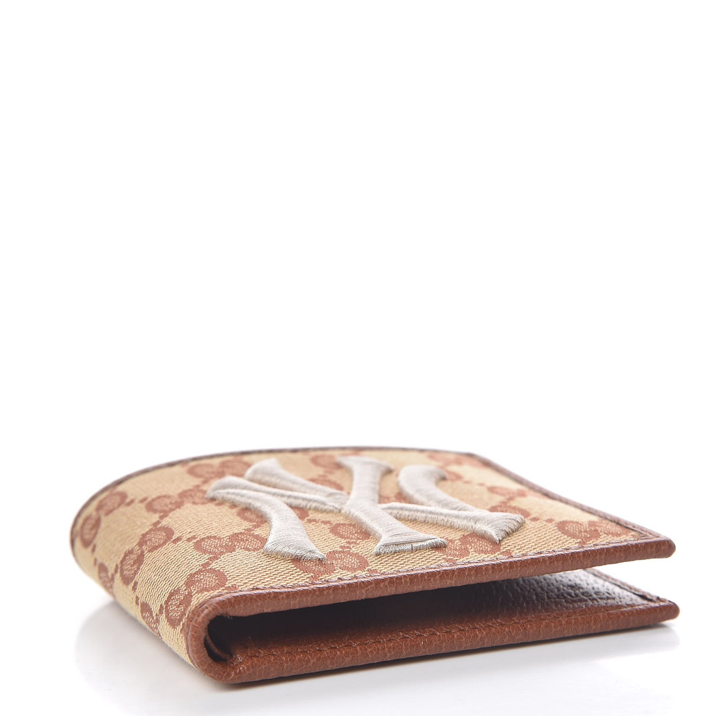 X MLB Monogram NY Yankees Bi-Fold Wallet Beige Ruggine Ivory