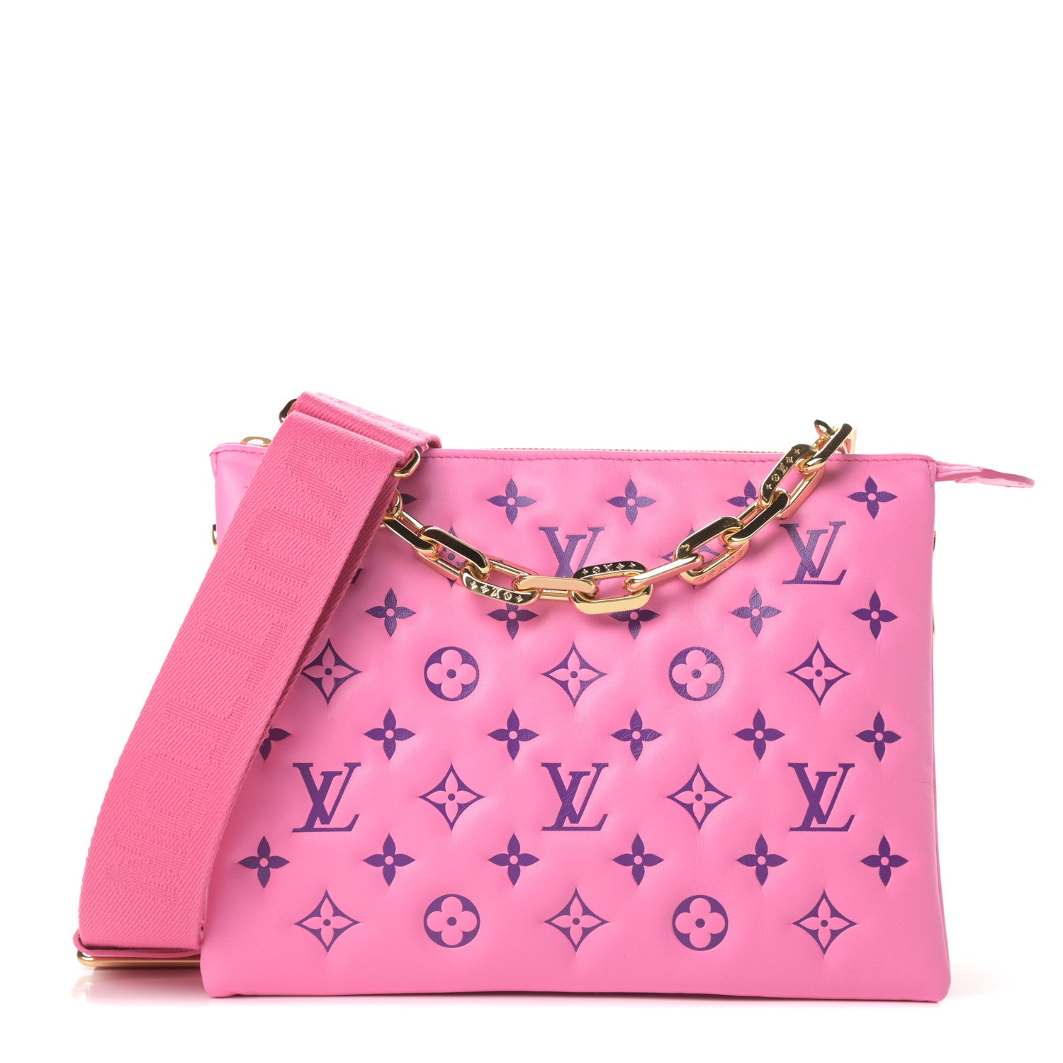 Louis Vuitton Lambskin Embossed Monogram Vuittamins Coussin PM Rose Violet 1 of 12