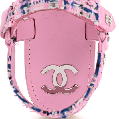 Chanel Tweed Lambskin Crystal CC Sandals 40 Pink Multicolor 7 of 10
