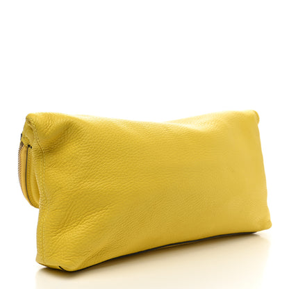 Alexander McQueen Grainy Calfskin Padlock Skull Clutch Yellow 3 of 8