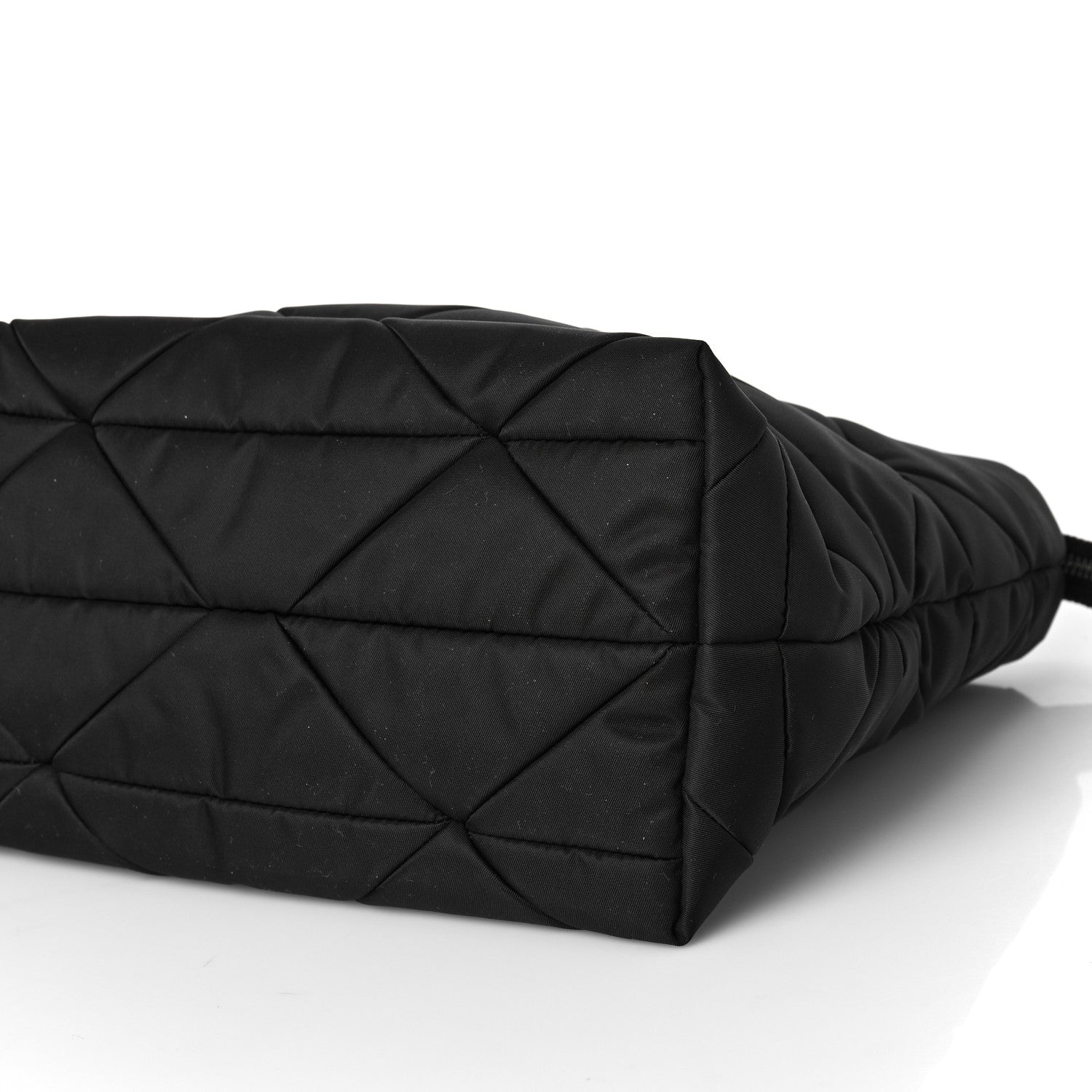 Prada Re-Nylon Nappa Triangle Quilted Padded Double Handled Zip Pocket Tote Black 9 of 9