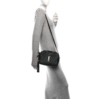 Saint Laurent Calfskin Matelasse Monogram Lou Camera Bag Black 2 of 11