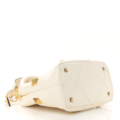 Valentino Garavani Nappa Small Roman Stud The Handle Bag Ivory 4 of 13