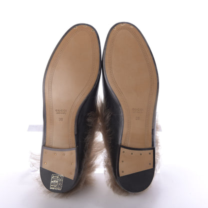 Gucci Malaga Kid Fur Womens Jordaan Loafers 39 Black Natural 7 of 11