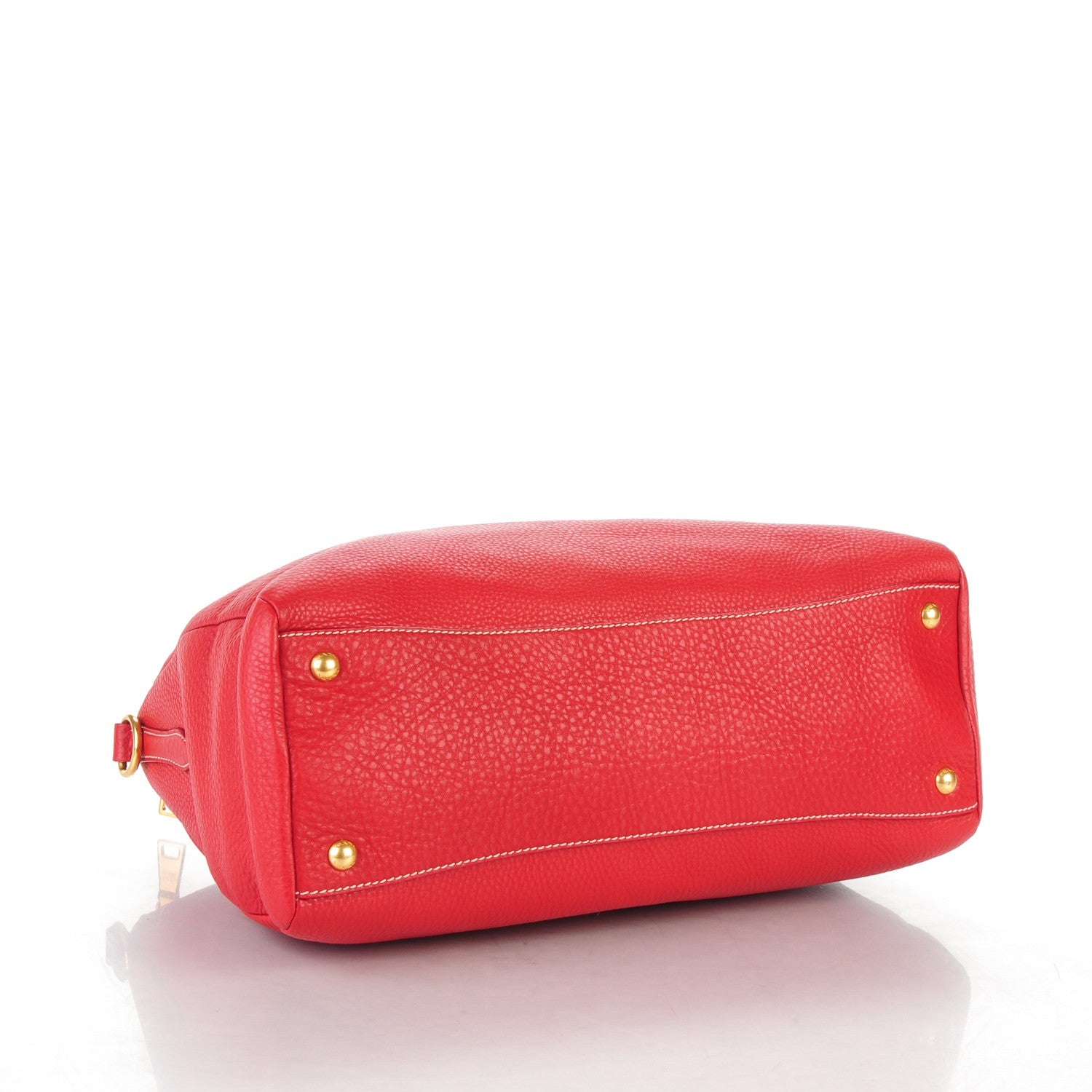 Prada Vitello Daino Top Handle Shoulder Bag Rosso 4 of 7