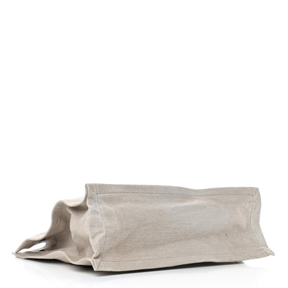 Saint Laurent Linen Calfskin Rive Gauche Tote Tan 3 of 4
