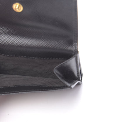 Prada Saffiano Metal Flap Wallet Black 5 of 9