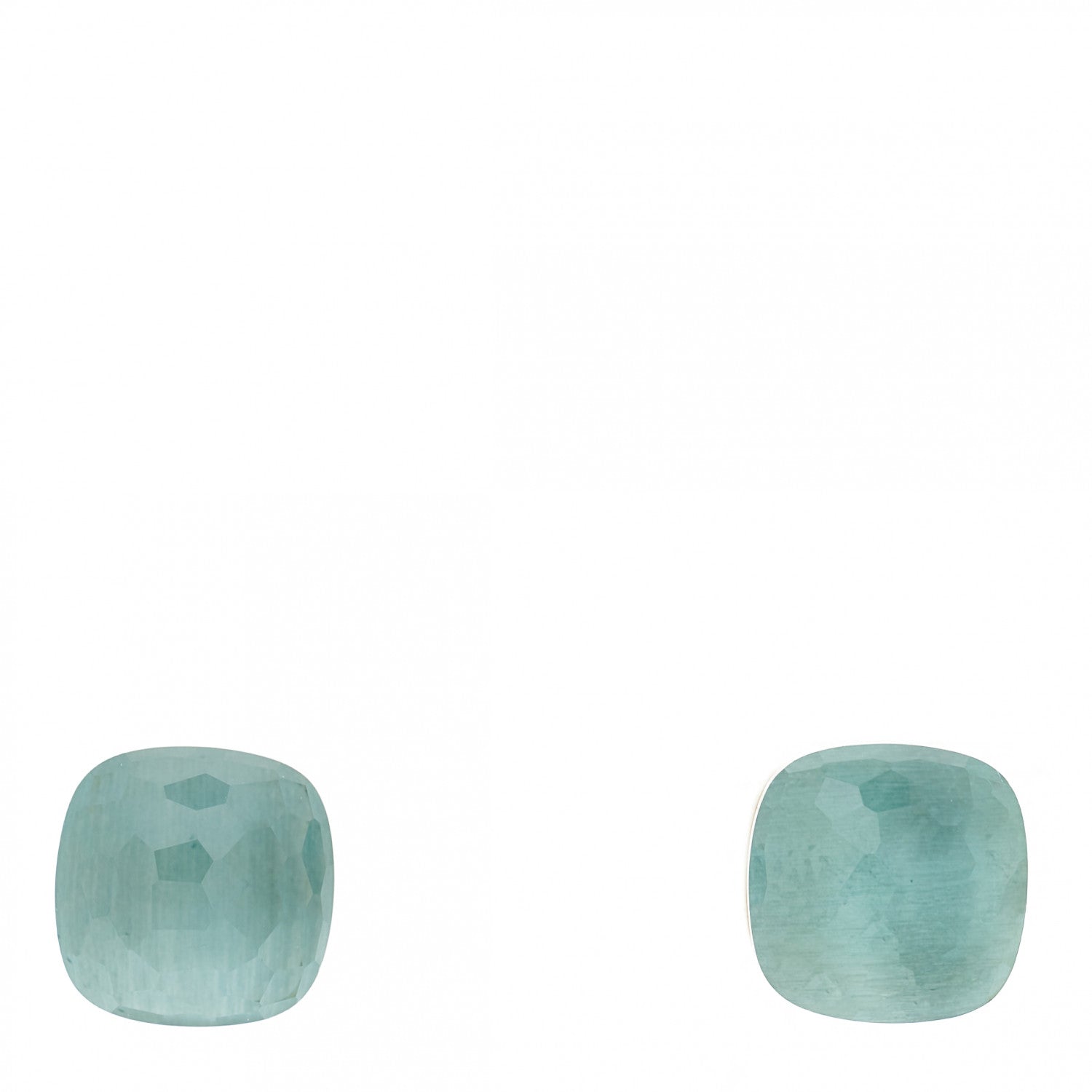Pomellato 18K Rose Gold Blue Topaz Classic Nudo Stud Earrings 1 of 5