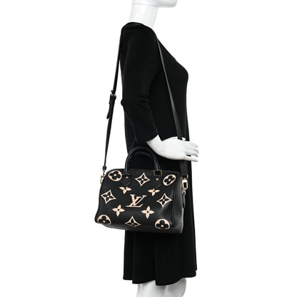 Louis Vuitton Empreinte Monogram Giant Speedy Bandouliere 25 Black Beige 2 of 9