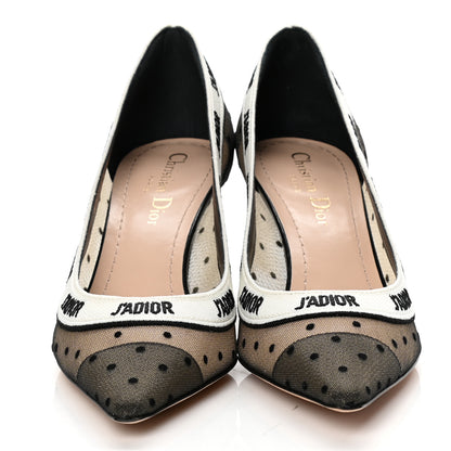 Christian Dior Plumetis Ribbon J'Adior 65mm Pumps 36.5 Black Nude 2 of 10