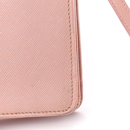 Prada Saffiano Metal Flap Wallet with Strap Orchidea 20 of 24