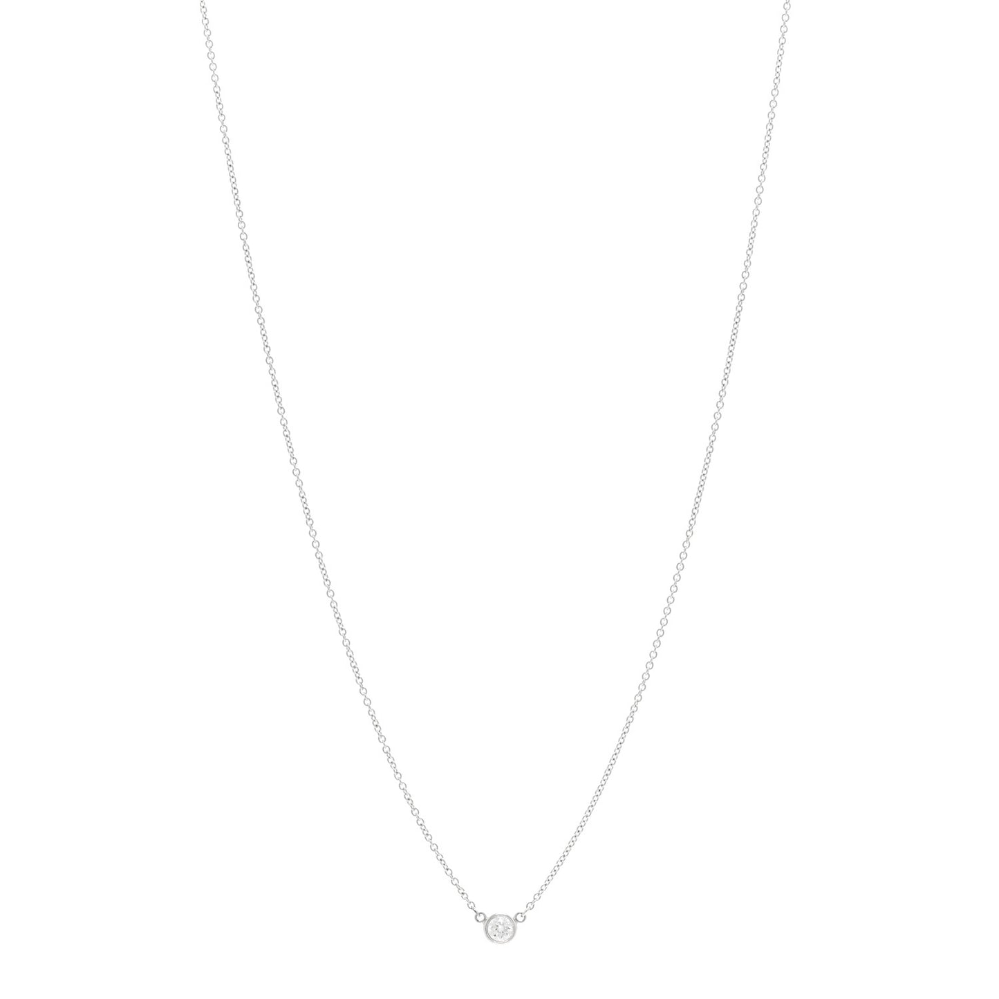 Platinum Diamond .14ct Elsa Peretti Diamonds by the Yard Pendant Necklace