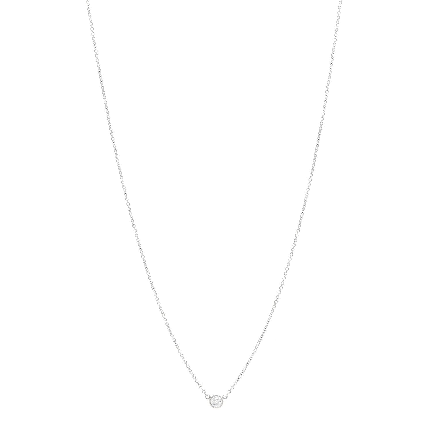Tiffany Platinum Diamond .14ct Elsa Peretti Diamonds by the Yard Pendant Necklace 1 of 4