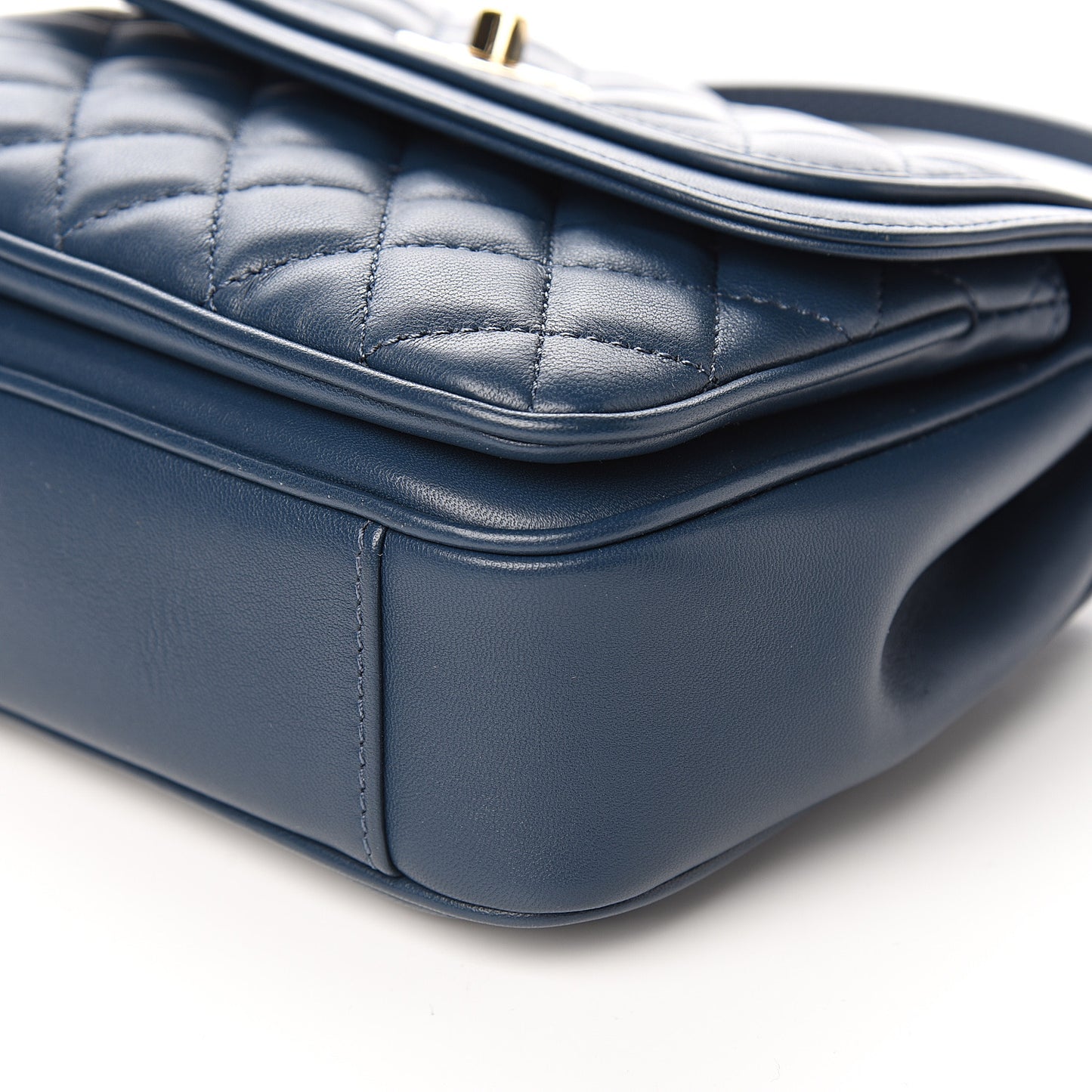 Lambskin Quilted Small Lovely Day Flap Dark Blue