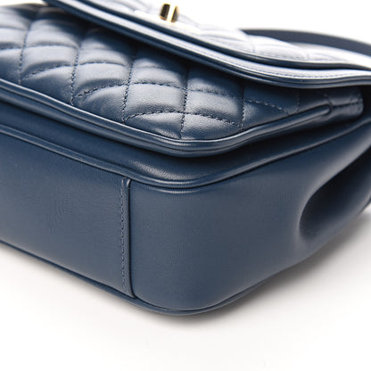 Chanel Lambskin Quilted Small Lovely Day Flap Dark Blue 8 of 9