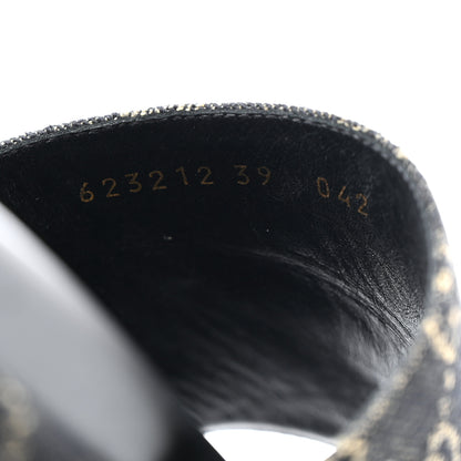 Gucci Jacquard Black Denim GG Monogram Angelina Platform 55mm Slide Sandals 39 Black Ivory 7 of 10