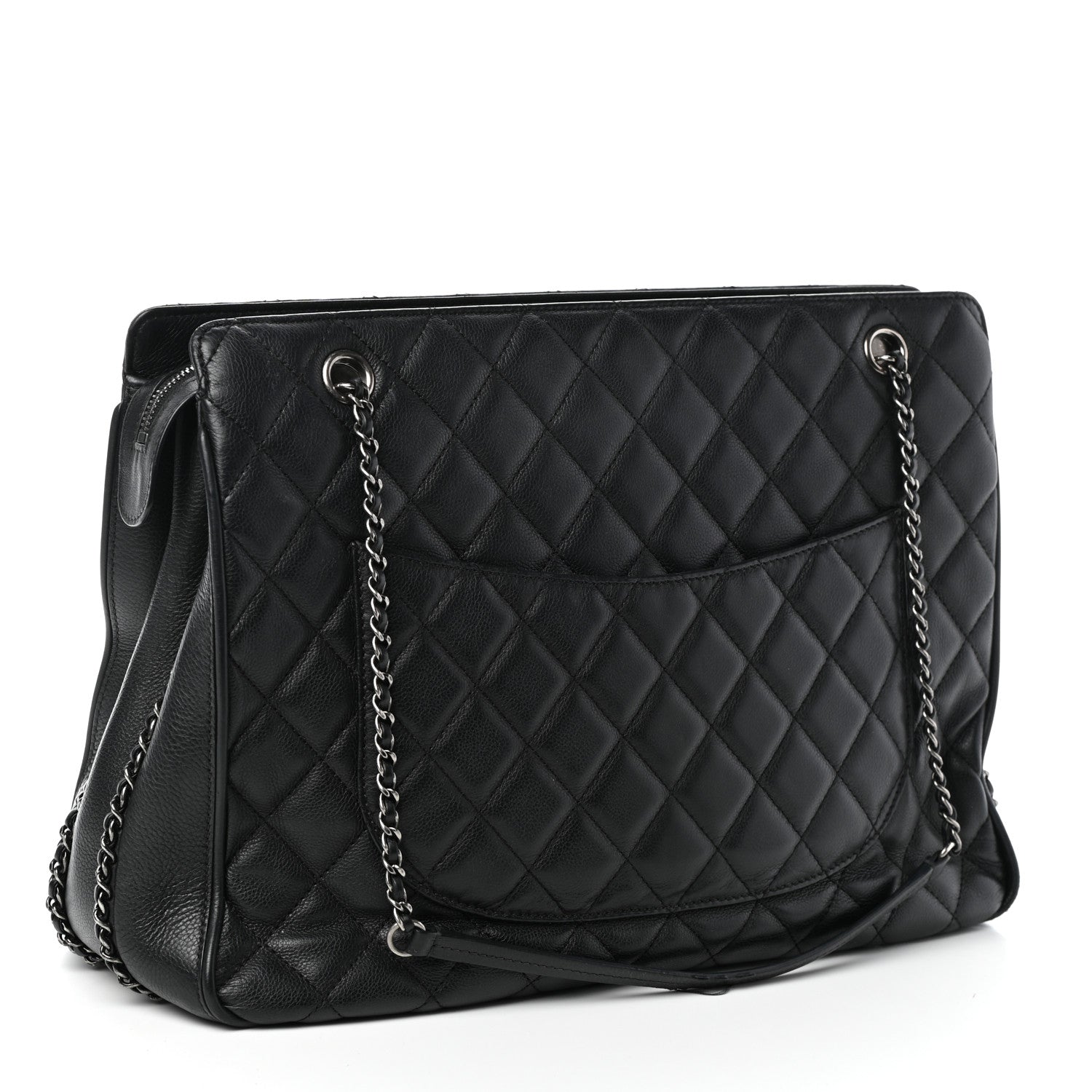 Chanel Calfskin Quilted Frame In Chain Tote Black 3 of 9