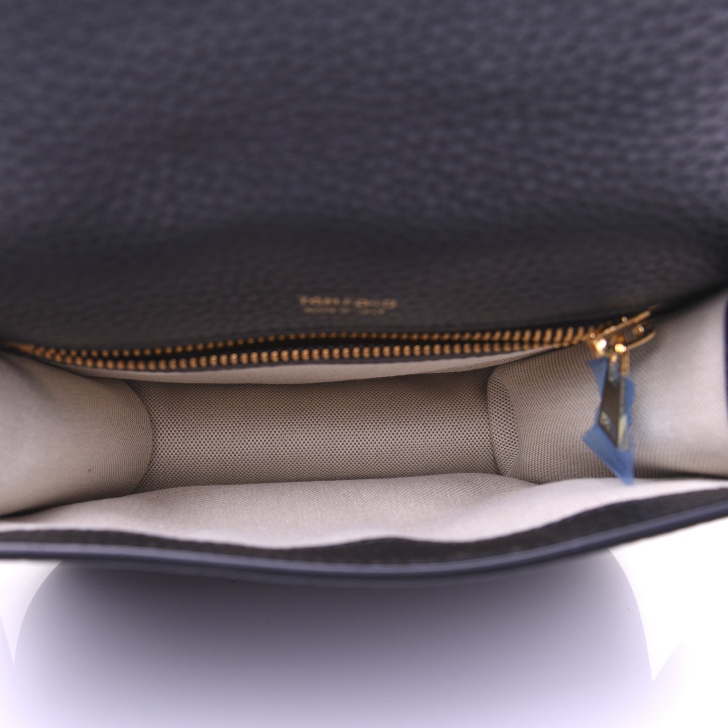 Grained Calfskin Small T Clasp Tara Crossbody Bag Black