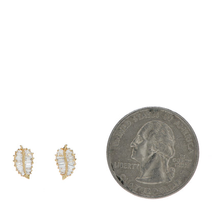 Anita Ko 18K Yellow Gold Diamond Palm Leaf Stud Earrings 2 of 5