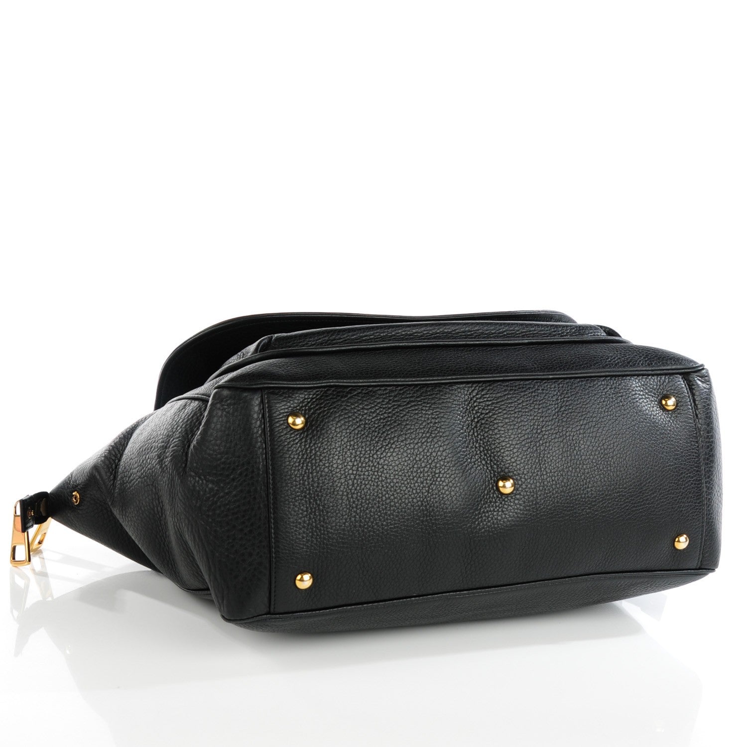 Gucci Pebbled Calfskin Medium 1973 Top Handle Satchel Black 4 of 8
