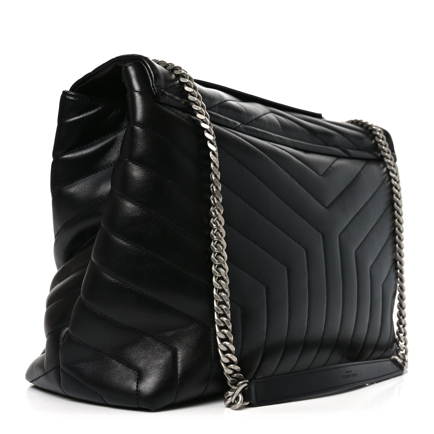 Saint Laurent Calfskin Y Quilted Monogram Large Loulou Chain Satchel Black 4 of 19