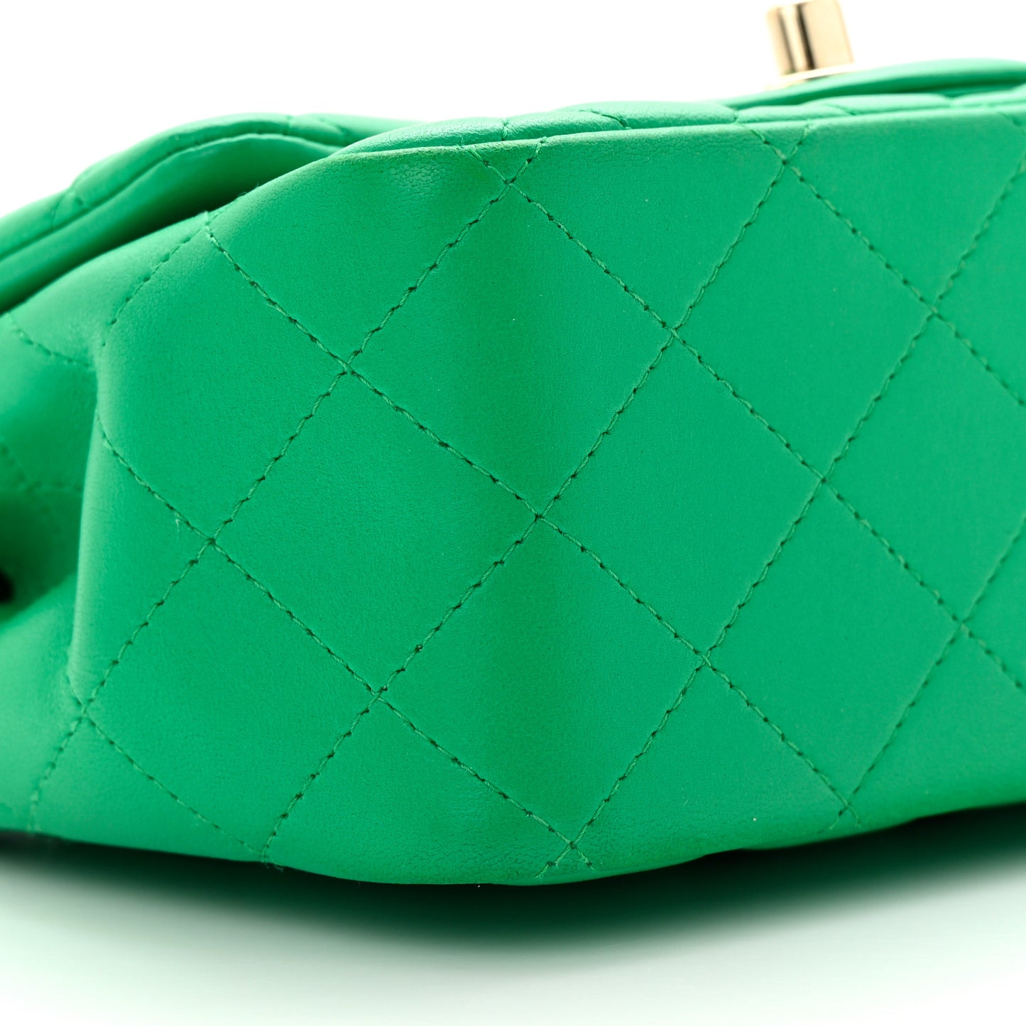 Lambskin Quilted Mini Square Flap Green
