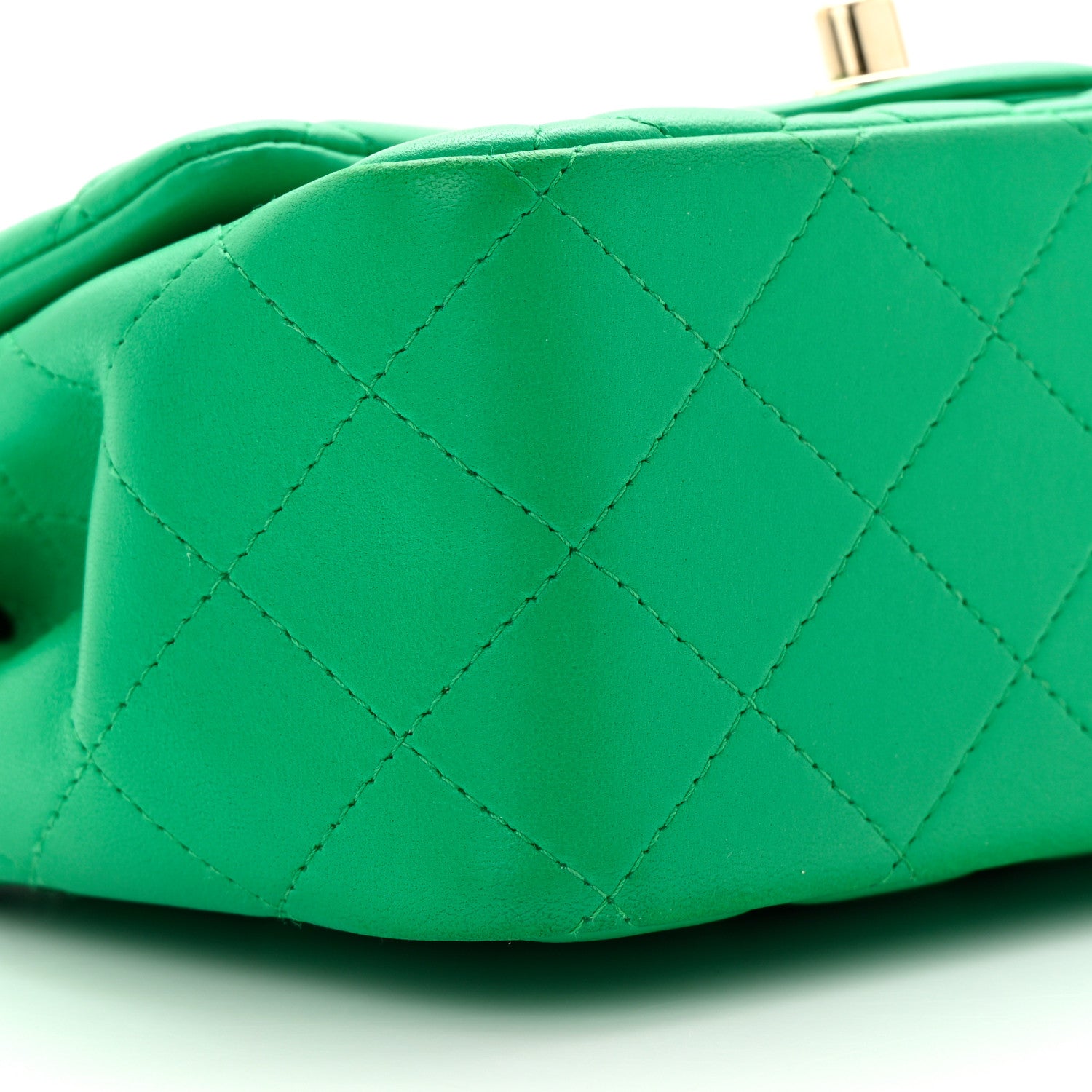 Chanel Lambskin Quilted Mini Square Flap Green 9 of 16
