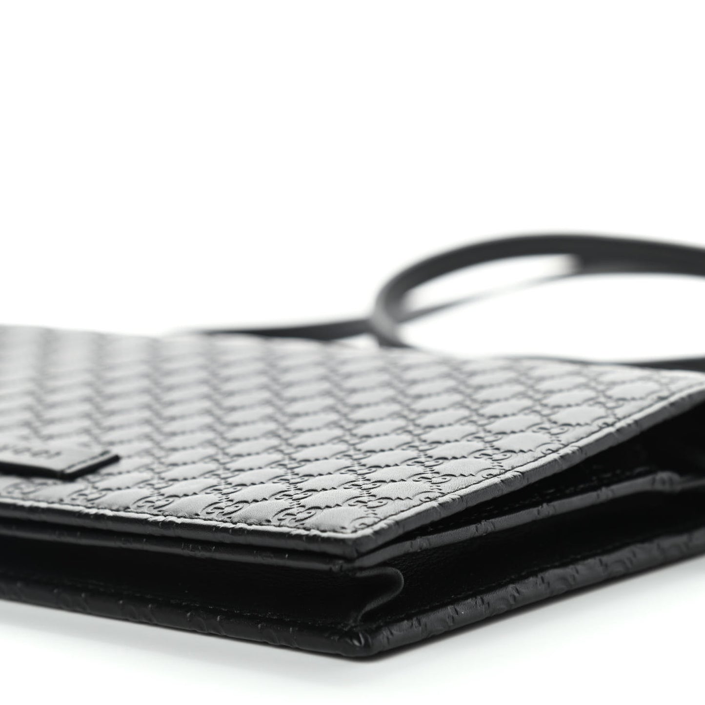 Microguccissima Crossbody Wallet Black